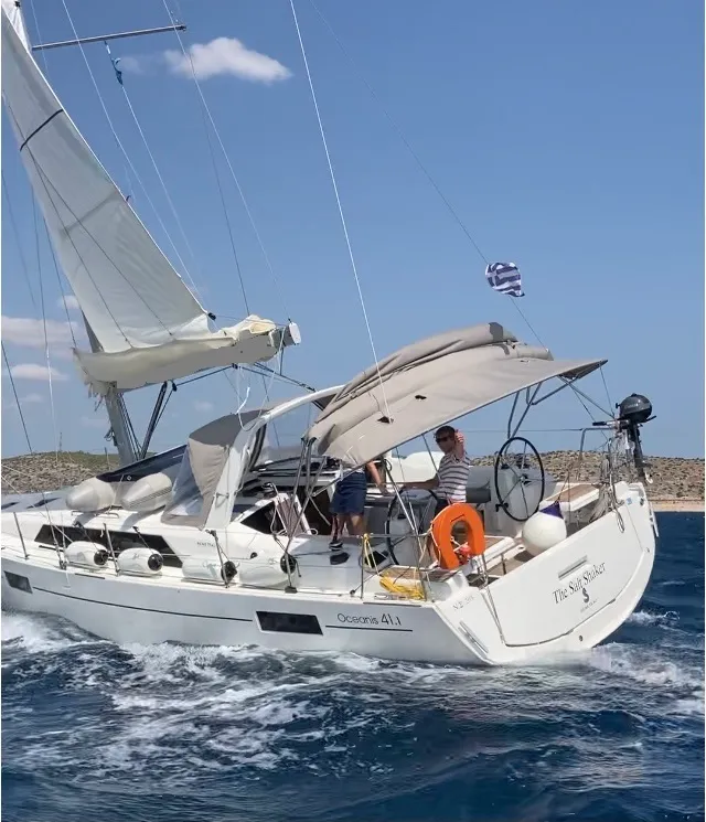 Exterior view of Salt Shaker, a Beneteau Oceanis 41.1 sailboat at Kos, Greece