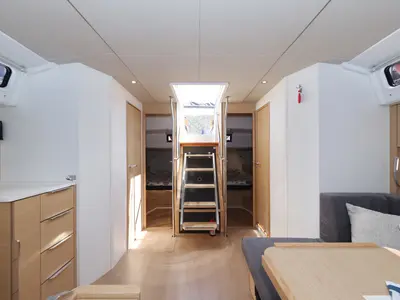 Salon of Aroha, a Hanse 460 sailboat at Dubrovnik, Croatia