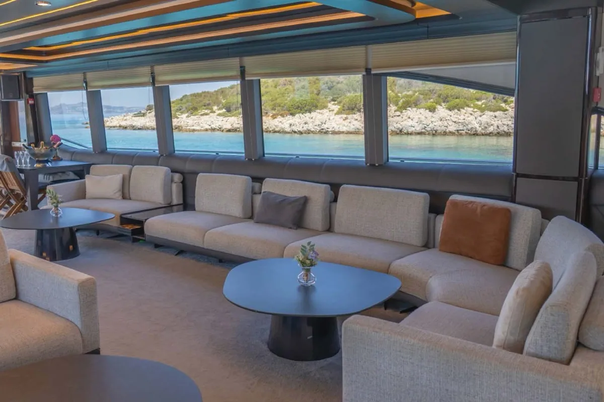 Salon of Den Den, a Gulet Luxury Motor Yacht motor yacht at Bodrum, Turkey
