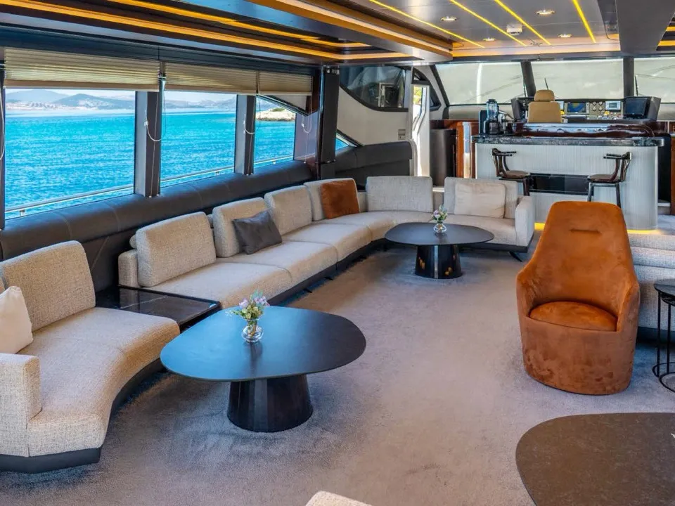 Salon of Den Den, a Gulet Luxury Motor Yacht motor yacht at Bodrum, Turkey