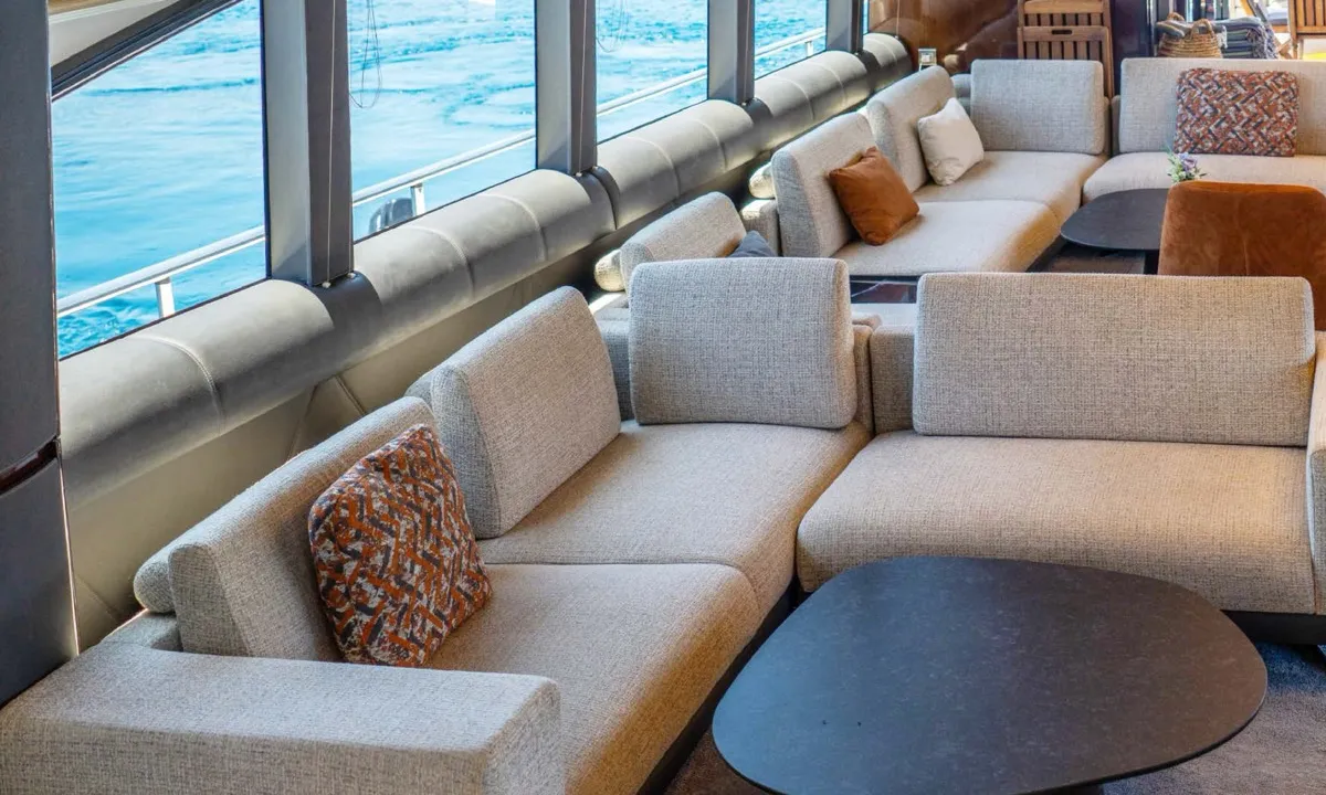 Salon of Den Den, a Gulet Luxury Motor Yacht motor yacht at Bodrum, Turkey