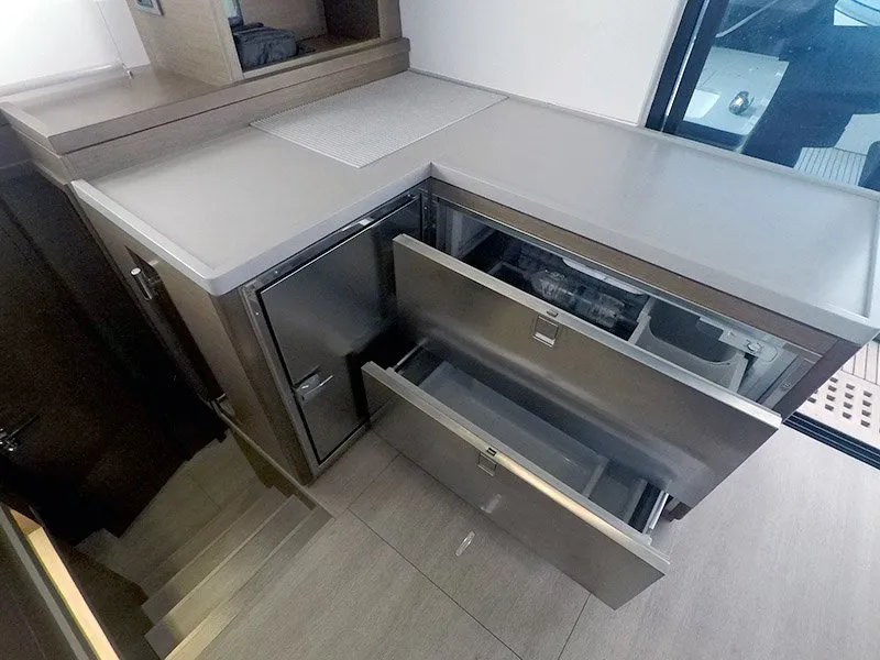 Galley of Zuzo I, a Lagoon 50 catamaran at Grad Šibenik, Croatia