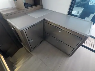 Galley of Zuzo I, a Lagoon 50 catamaran at Grad Šibenik, Croatia