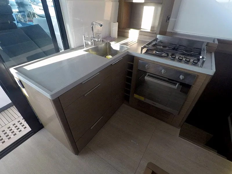 Galley of Zuzo I, a Lagoon 50 catamaran at Grad Šibenik, Croatia