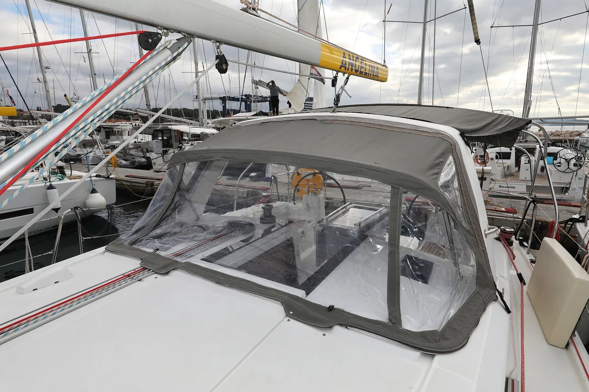 Deck of Dream Course, a Beneteau Oceanis 41.1 sailboat at Vodice, Croatia