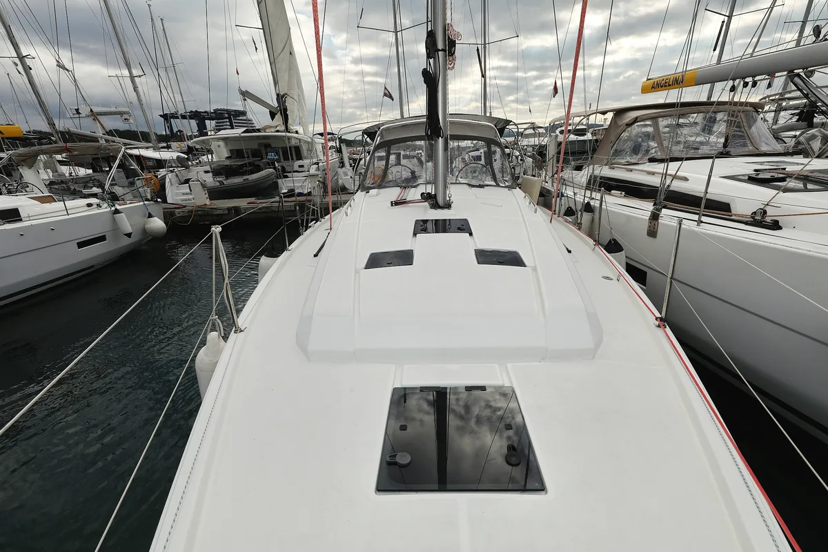 Deck of Dream Course, a Beneteau Oceanis 41.1 sailboat at Vodice, Croatia