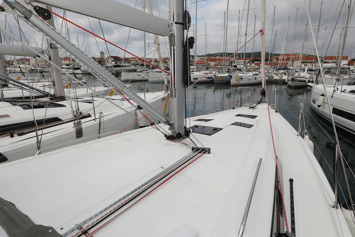 Deck of Dream Course, a Beneteau Oceanis 41.1 sailboat at Vodice, Croatia