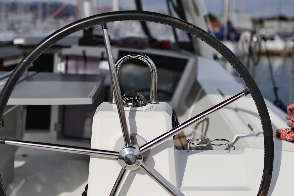 Cockpit of Dream Course, a Beneteau Oceanis 41.1 sailboat at Vodice, Croatia