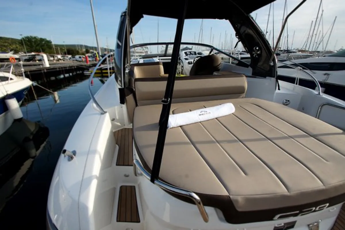 Vjeko, a Bavaria S29 motorboat at Punat, Croatia