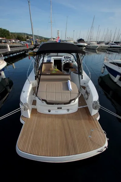 Vjeko, a Bavaria S29 motorboat at Punat, Croatia