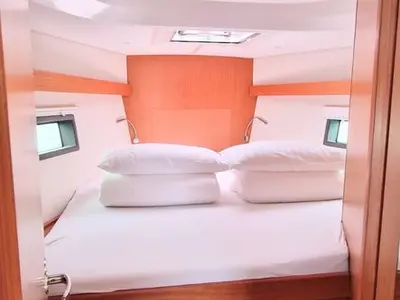 Cabin on Auka, a Bavaria C42 sailboat at Rogoznica, Croatia