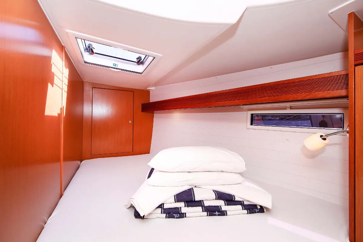 Cabin on Aries, a Bavaria Cruiser 45 sailboat at Volos Municipality, Greece