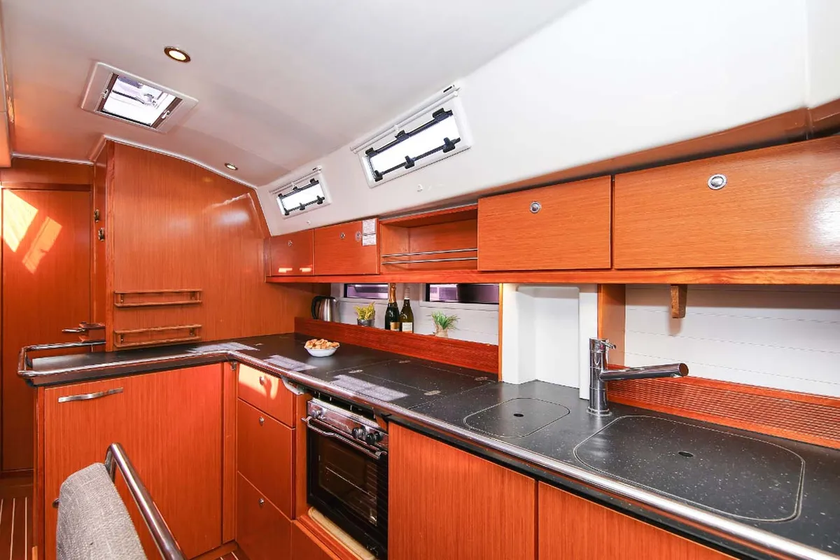 Galley of Aries, a Bavaria Cruiser 45 sailboat at Volos Municipality, Greece