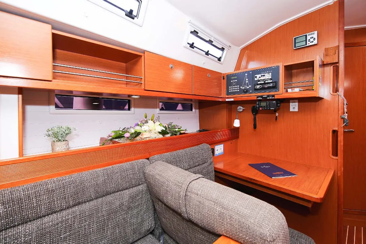Cabin on Aries, a Bavaria Cruiser 45 sailboat at Volos Municipality, Greece