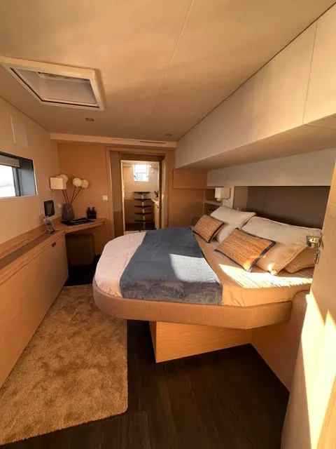 Cabin on Premium, a Fountaine Pajot Samana 59 catamaran at Porto-Vecchio, France