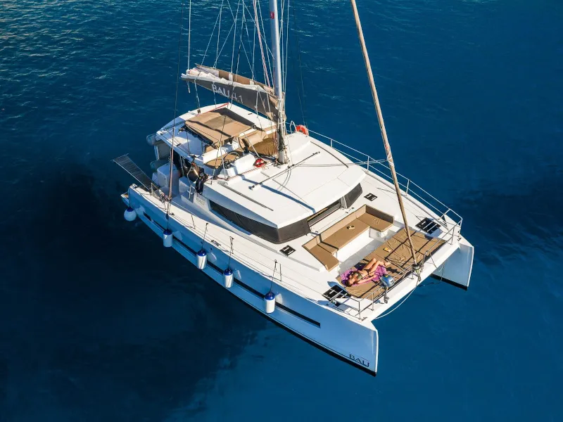 Alchimia, a Bali 4.1 catamaran at Riposto, Italy