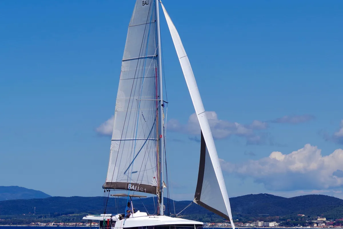 Alchimia, a Bali 4.1 catamaran at Riposto, Italy