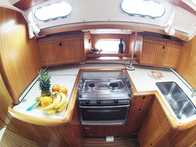 Cabin on Luna V, a Dufour Gib Sea 43 sailboat at Split, Croatia