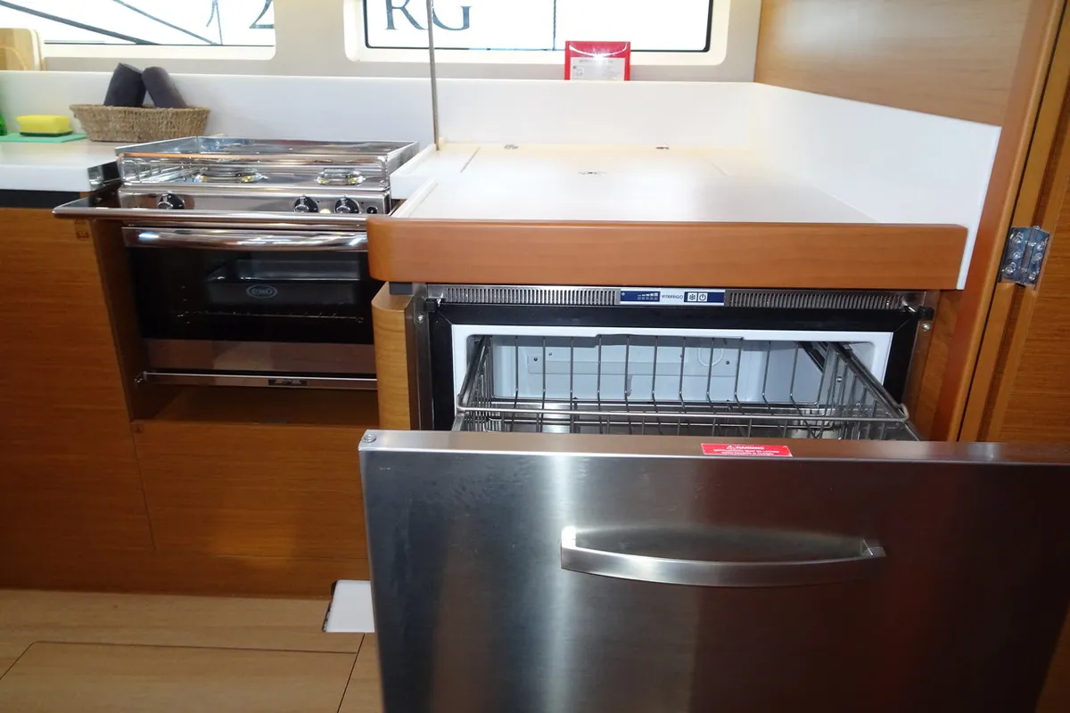 Galley of Alfader, a Jeanneau Sun Odyssey 490 sailboat at Primošten, Croatia
