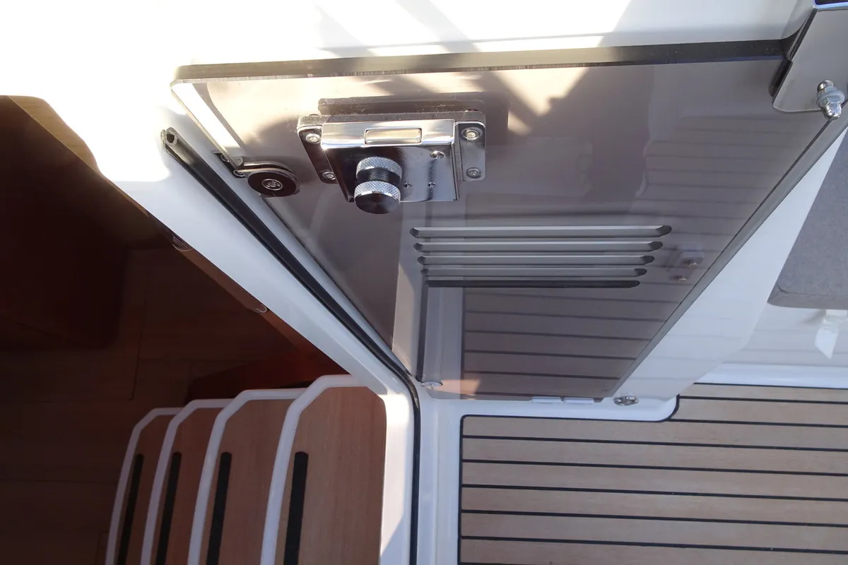 Deck of Alfader, a Jeanneau Sun Odyssey 490 sailboat at Primošten, Croatia