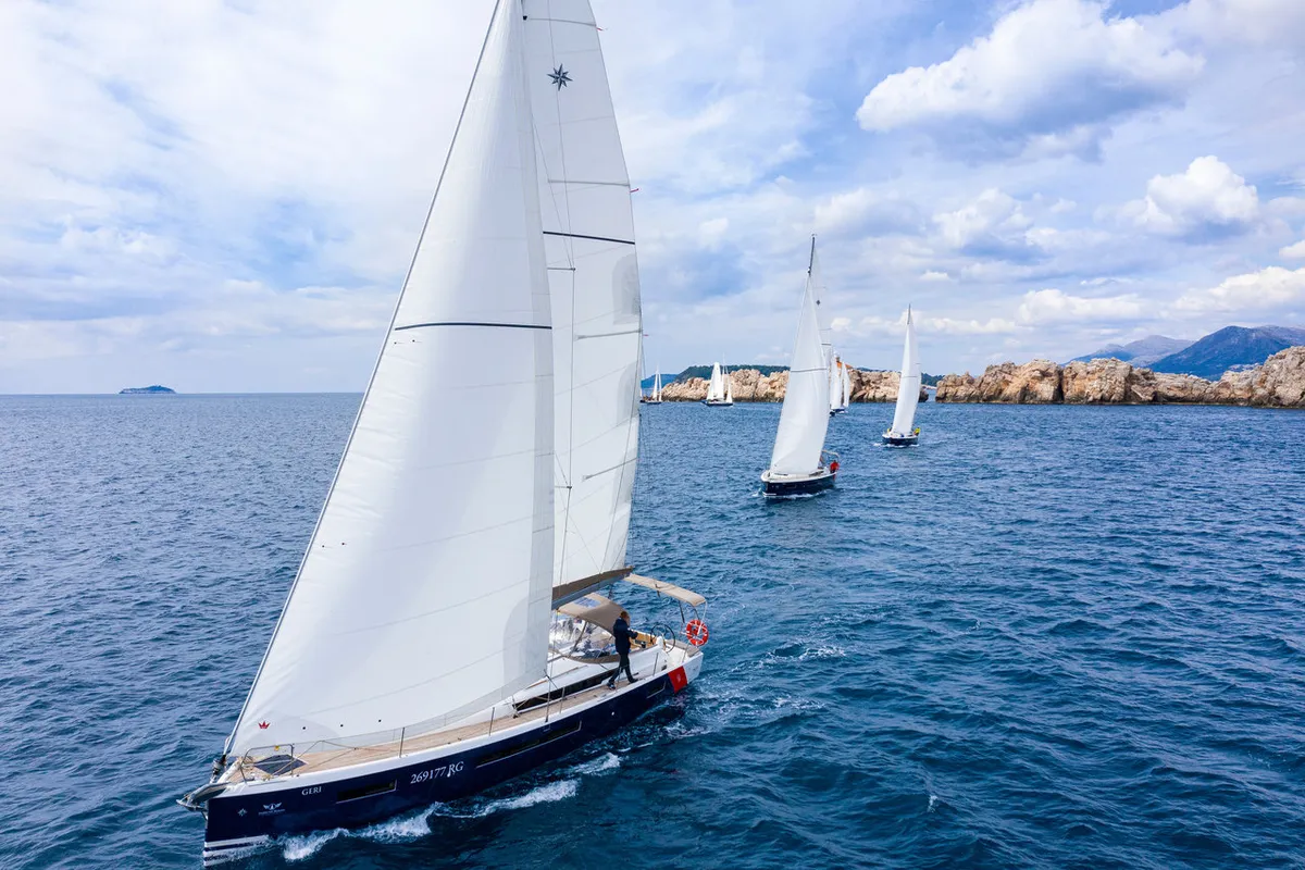 Exterior view of Alfader, a Jeanneau Sun Odyssey 490 sailboat at Primošten, Croatia