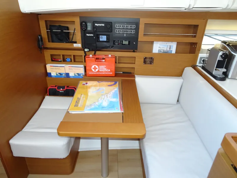 Salon of Alfader, a Jeanneau Sun Odyssey 490 sailboat at Primošten, Croatia