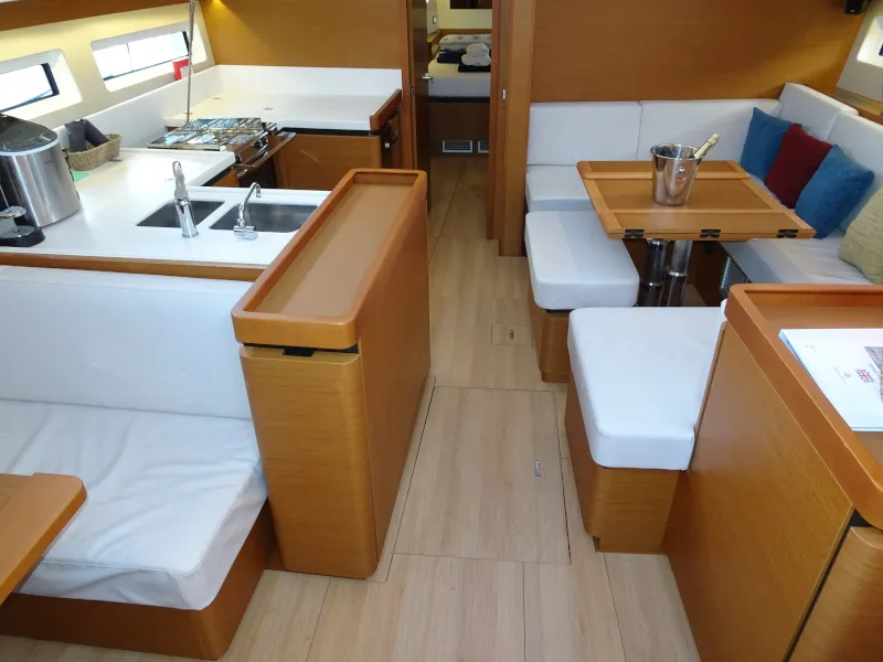 Salon of Alfader, a Jeanneau Sun Odyssey 490 sailboat at Primošten, Croatia