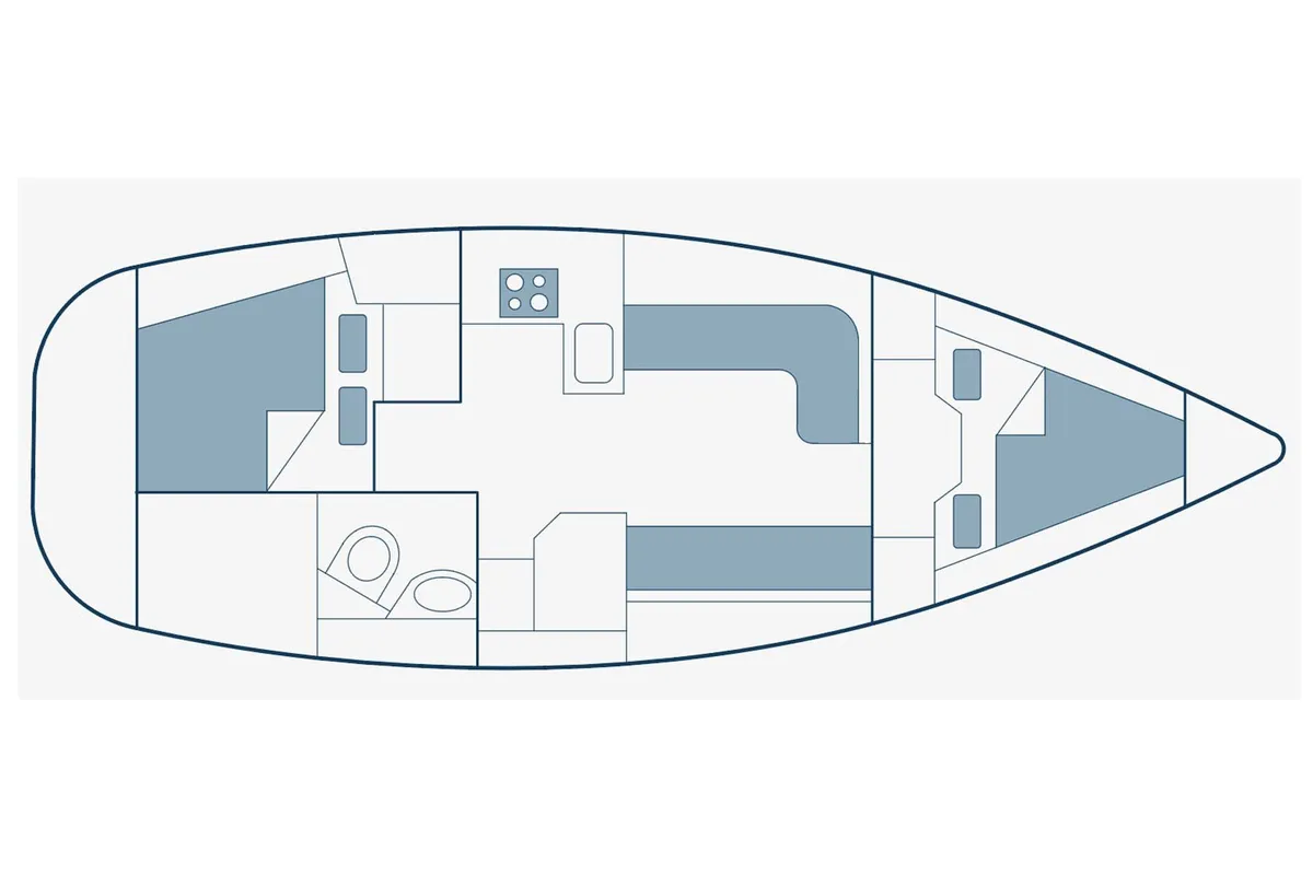 Floor plan of Sea Sail 2, a Bavaria 33 sailboat at Municipal Unit of Lefkada, Greece