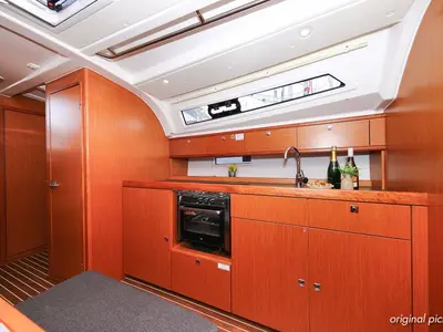 Galley of Neo Star III (16), a Bavaria Cruiser 41S sailboat at Murter, Croatia
