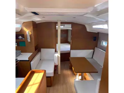 Salon of Fortnite, a Jeanneau Sun Odyssey 410 sailboat at Castellammare di Stabia, Italy