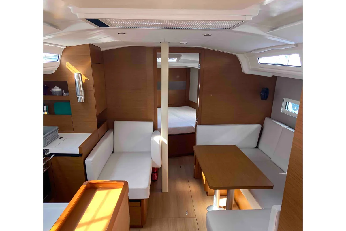 Salon of Fortnite, a Jeanneau Sun Odyssey 410 sailboat at Castellammare di Stabia, Italy