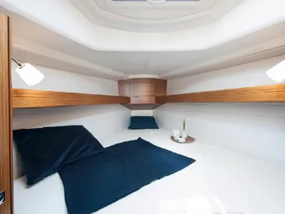 Cabin on Sea Lion, a Bavaria Cruiser 33 sailboat at Primošten, Croatia