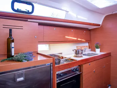 Galley of Niké, a Dufour 382 GL sailboat at Grad Pula, Croatia