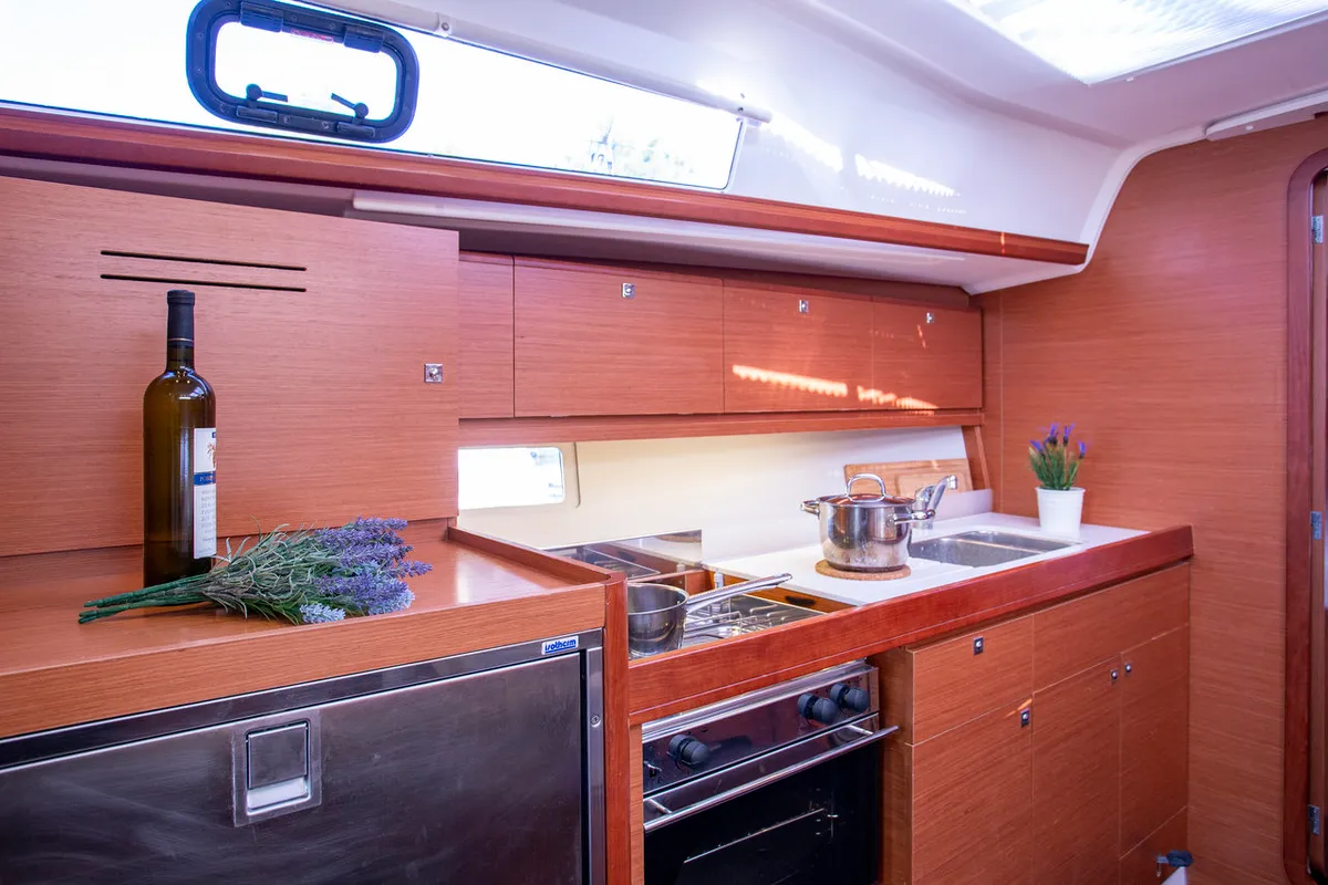 Galley of Niké, a Dufour 382 GL sailboat at Grad Pula, Croatia