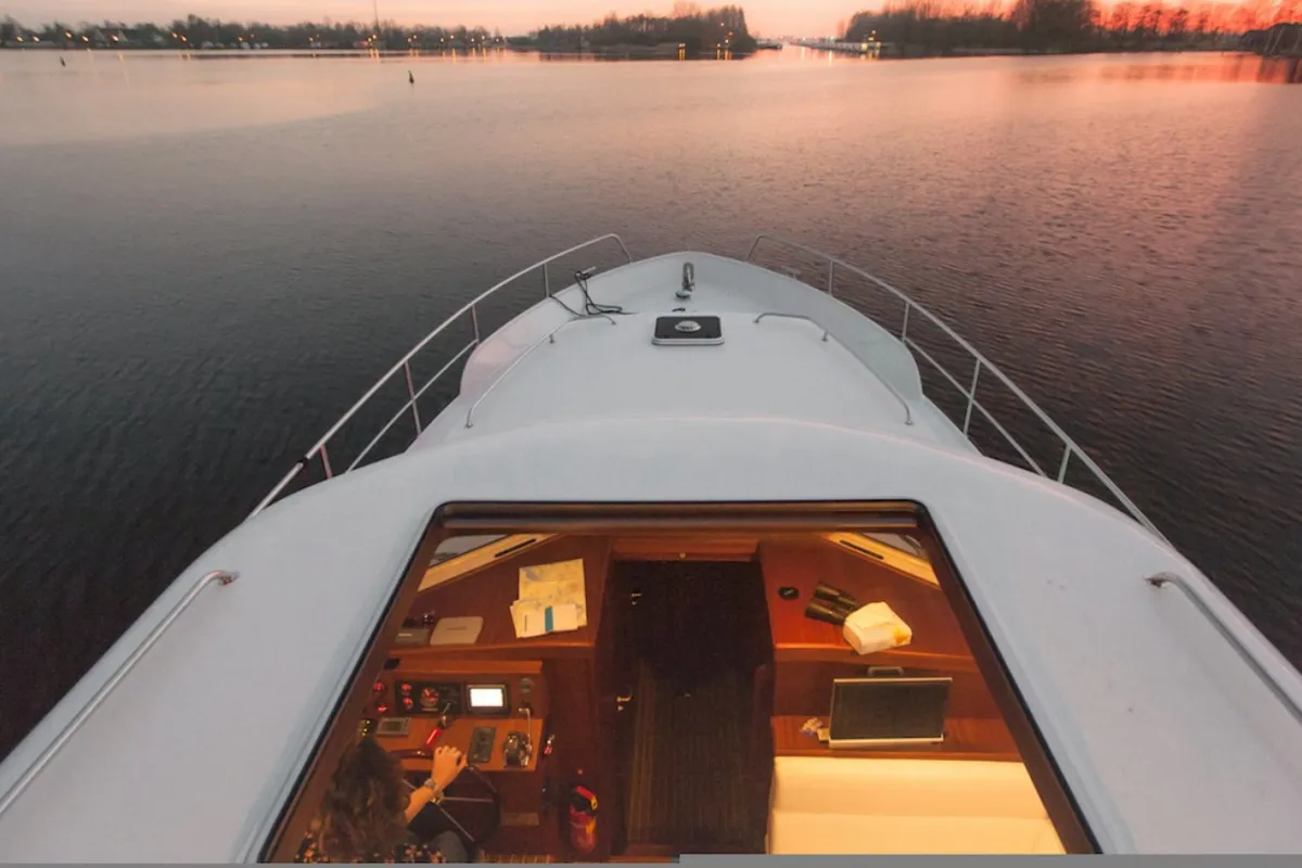 Exterior view of Neptunus, a Gulet Brandsma Luna 40 motorboat at Heukelum, Netherlands
