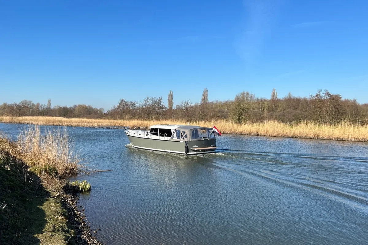 Exterior view of Neptunus, a Gulet Brandsma Luna 40 motorboat at Heukelum, Netherlands