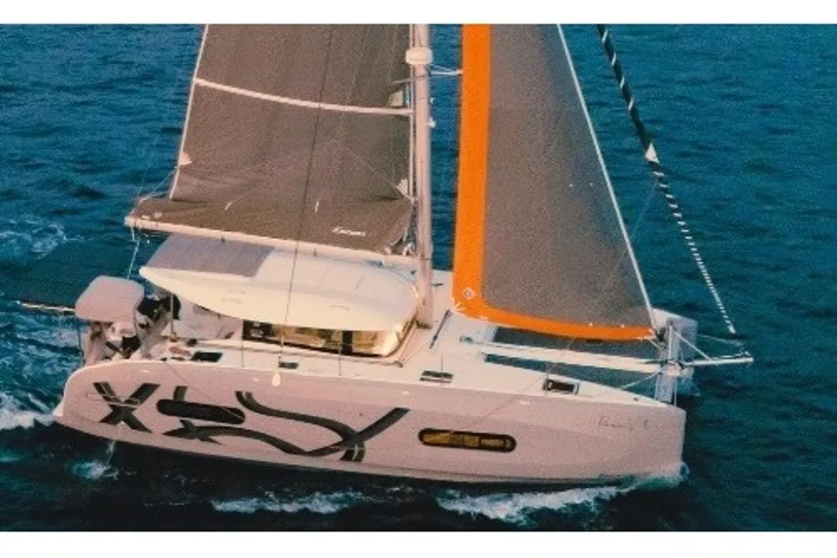 Exterior view of Pura Vida, a Excess 11 catamaran at Ribishi, Saint Vincent and the Grenadines