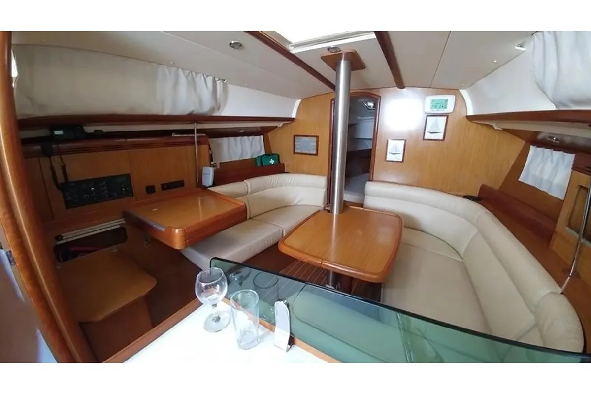 Salon of Catrina, a Jeanneau Sun Odyssey 36i sailboat at Municipal Unit of Elefsina, Greece