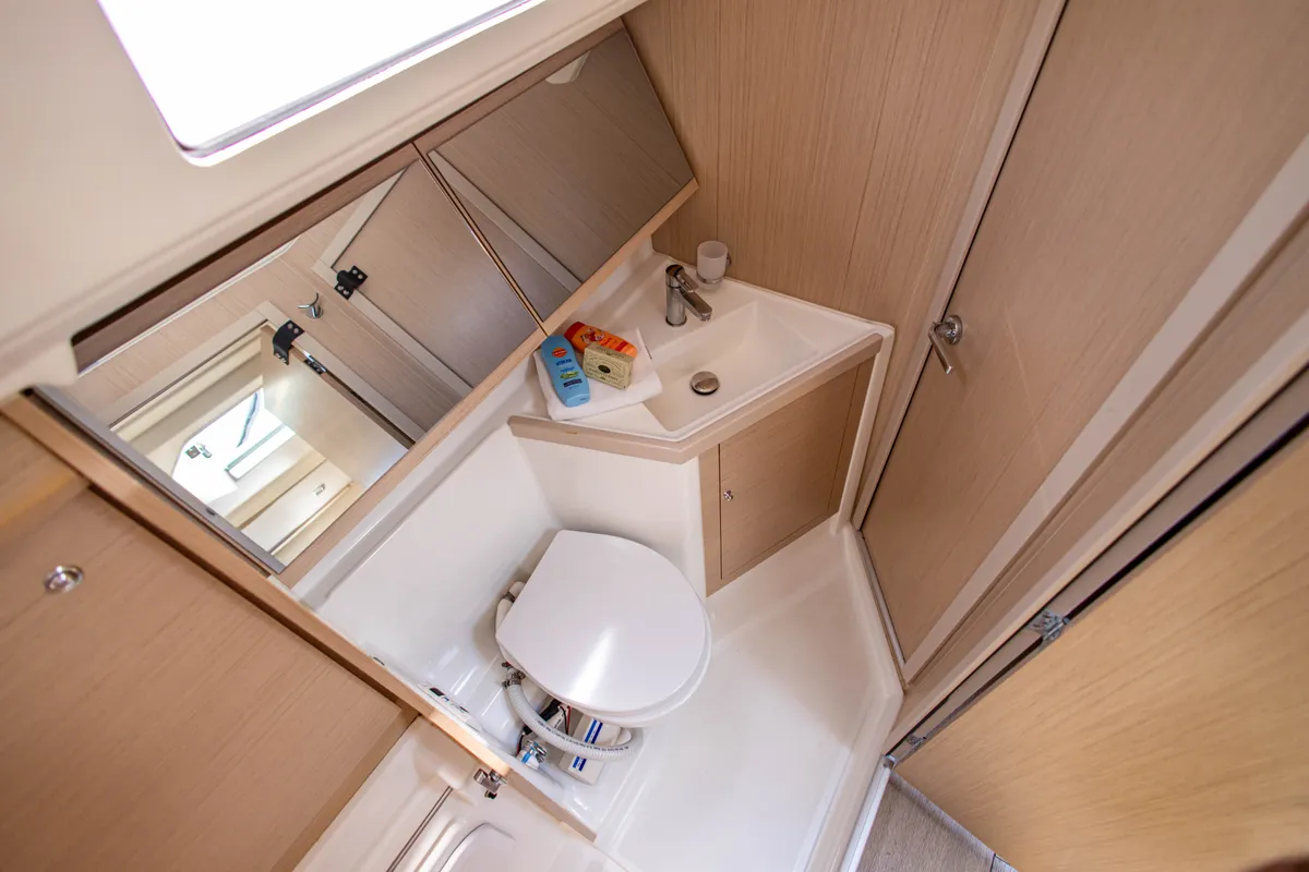 Head on Taylor, a Beneteau Oceanis 40.1 sailboat at Municipal Unit of Lefkada, Greece