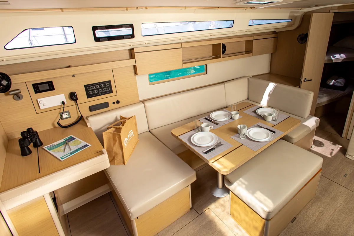 Salon of Taylor, a Beneteau Oceanis 40.1 sailboat at Municipal Unit of Lefkada, Greece