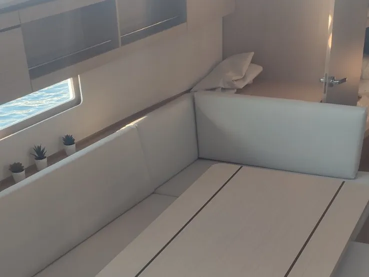 Salon of Taylor, a Beneteau Oceanis 40.1 sailboat at Municipal Unit of Lefkada, Greece