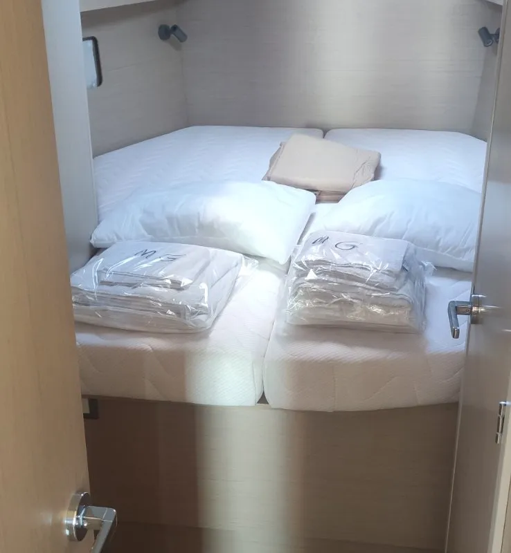Cabin on Taylor, a Beneteau Oceanis 40.1 sailboat at Municipal Unit of Lefkada, Greece