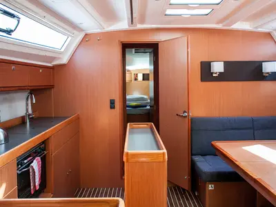 Galley of Easy Point, a Bavaria Cruiser 46 sailboat at Split, Croatia