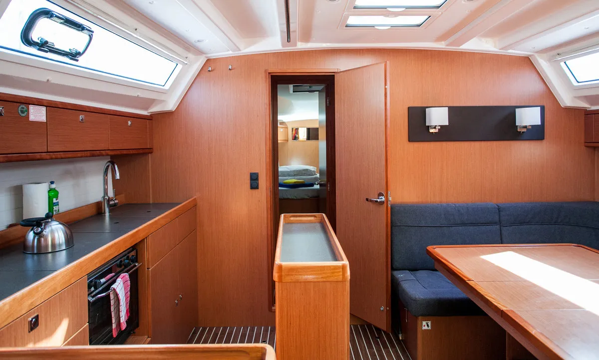 Galley of Easy Point, a Bavaria Cruiser 46 sailboat at Split, Croatia