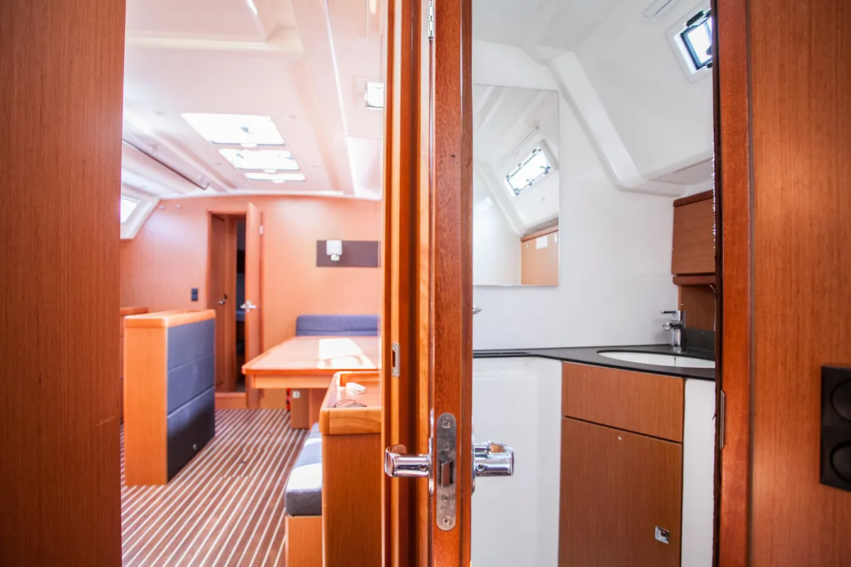 Salon of Easy Point, a Bavaria Cruiser 46 sailboat at Split, Croatia