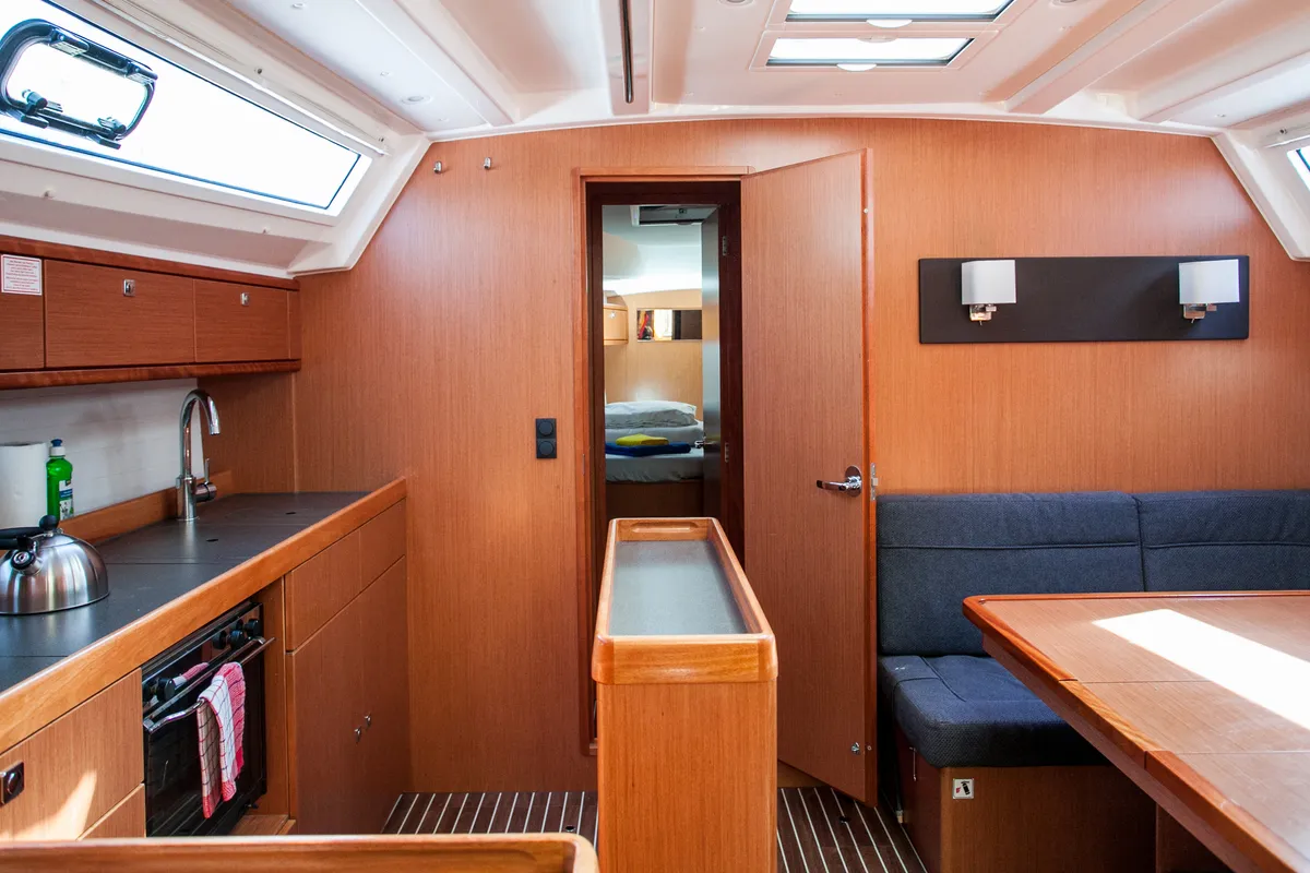 Galley of Easy Point, a Bavaria Cruiser 46 sailboat at Split, Croatia