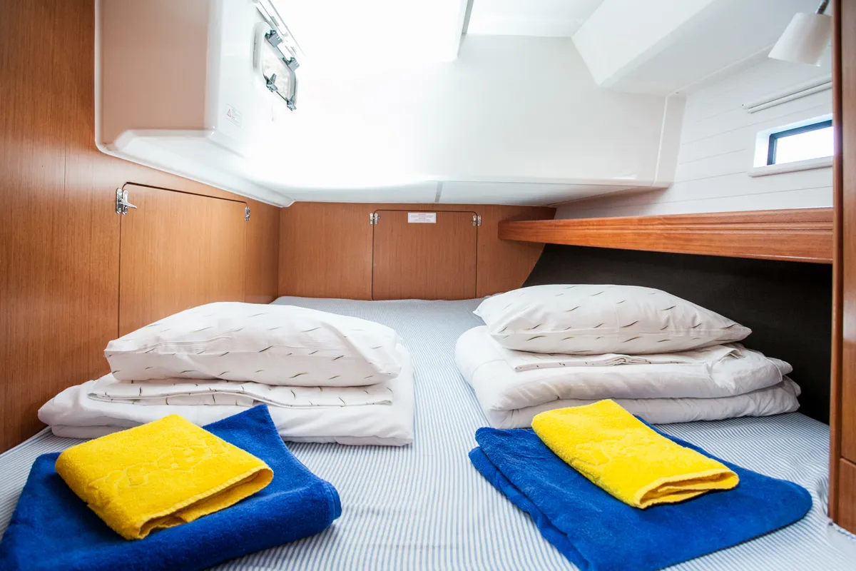 Cabin on Easy Point, a Bavaria Cruiser 46 sailboat at Split, Croatia