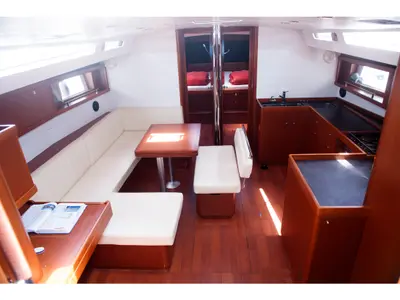 Salon of Annita, a Beneteau Oceanis 48 sailboat at Municipal Unit of Rhodes, Greece