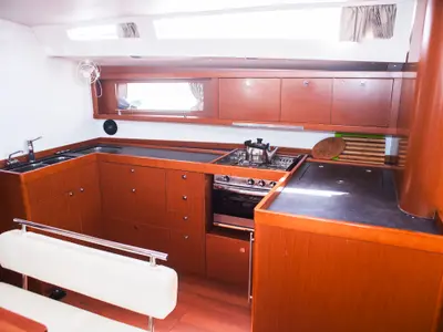 Galley of Annita, a Beneteau Oceanis 48 sailboat at Municipal Unit of Rhodes, Greece