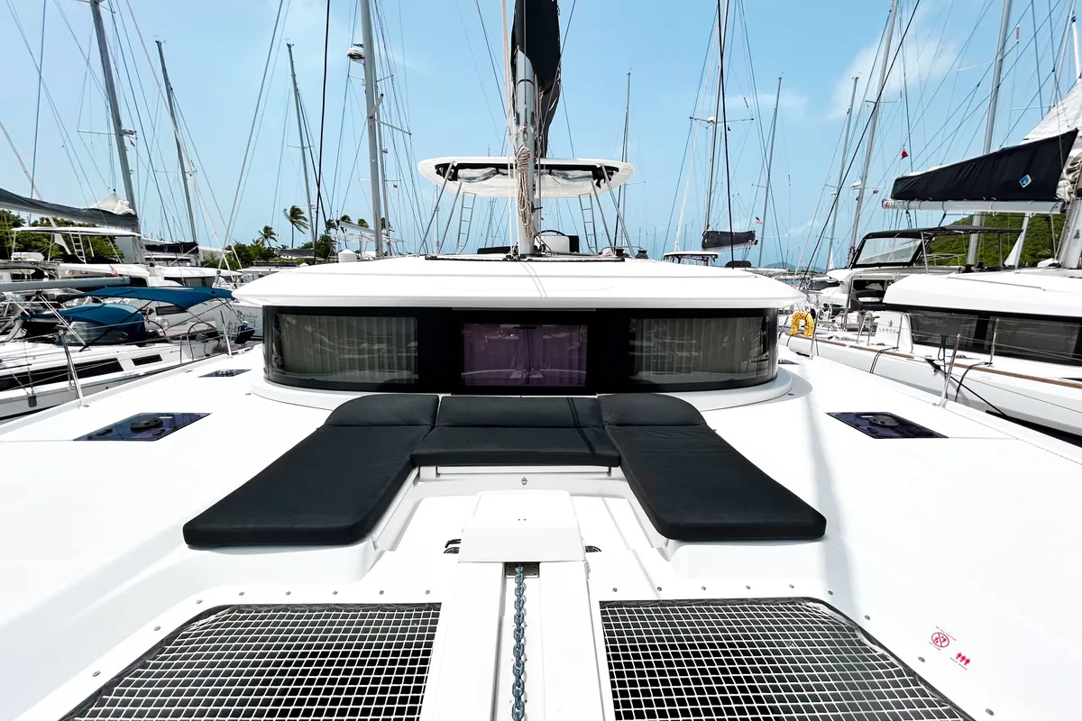 Deck of Rope The Wind, a Lagoon 46 catamaran at Road Town, British Virgin Islands